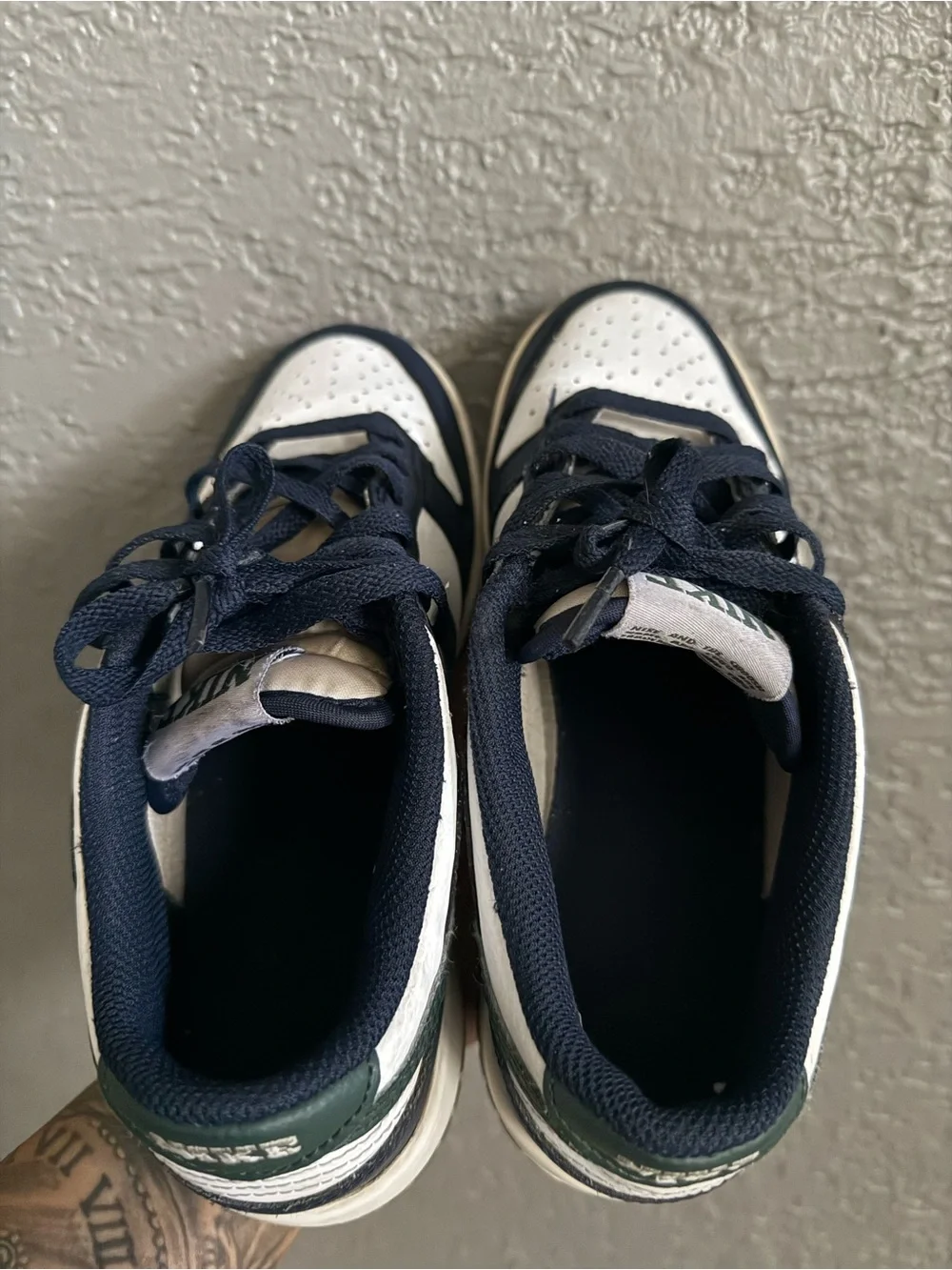 Nike Men’s Dunk Low — Navy, White & Dark Green